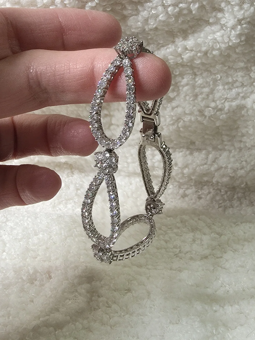 Elegant Silver-Tone Crystal Bracelet